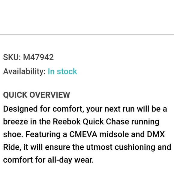 Reebok Quick Chase DXM running Black-Silver Shoe - Picture 8 of 8